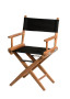 Folding Director Chair I Canvas Black Oiled Teak