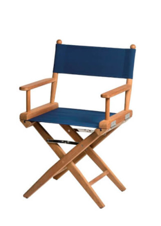 Folding Director Chair I Canvas Navy Oiled Teak