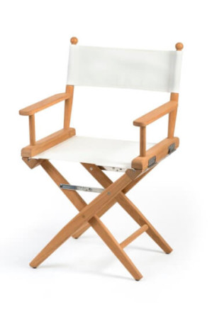 Silla Director Teca Oleado Canvas Branco Plegable