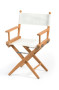 Silla Director Teca Oleado Canvas Branco Plegable