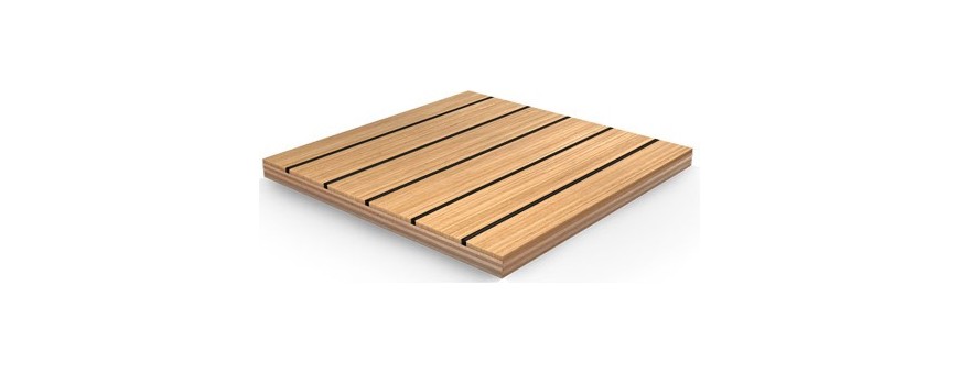 Teak & Rubber Marine Board Black Line